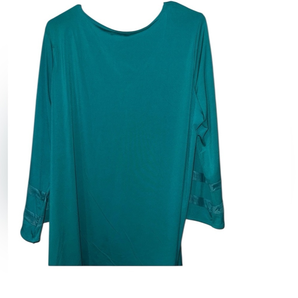 Jessica London Teal V-Neck Shirt - Picture 4 of 4